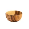 Bowls 2/3 Salad Bowl For All Occasions - Easy To Clean Modern Round Wooden