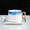 Mugs European-style Ceramic Coffee Cup And Saucer Creative Small Luxury Phnom Penh Household Scented Tea Milk