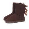 Diseñadores Botas para la nieve Mujeres Tazz Boot Boots Bailey Dune Castaño Hebilla de invierno Piel Nieve Media rodilla Corta Dama Piel de oveja y lana Zapatilla de pelo Tasman integrada