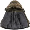 Down Ceket Toddler Boys Ceket Kürk Kürk Kaput Kalın Sıcak Kış Snowsuit Parka Rüzgar Geçirmez Polar Puffer Dış Giyim X0825