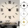 Bricolage horloges murales 3D effet miroir Horloge acrylique autocollant mural Art salon décor à la maison Design moderne Horloge Quartz aiguille montre HKD230825 HKD230825