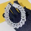 Nuovo stock di arrivo pronto per la spedizione hip hop 13mm solido 3d bracciale a collegamento cubano ghiacciato con diamante moissanite