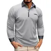 Freizeithemden für Herren, Active Wear, kurzes, langärmeliges, kontrastierendes Hemd mit Henley-Hose für Herren, Größe L, Ultra-Baumwolle