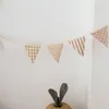 Decorative Objects Figurines Nordic Cotton Pennant Flags Decoration Retro Triangle Cloth Wall Hanging Banner Birthday Wedding Party Garland 230824