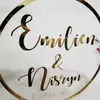 Другое мероприятие вечеринка поставляет Custom Gold Mirror Wedding Sign Sign Style Circle с названием стены персонализированная миссис Mrs Po Props Decors 230824