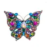 Broches colorées strass cristal papillon broche bijoux de haute qualité Vintage femme grandes broches Hijab