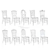 China Commercial Modern Wedding Hall Hotel Decoration Clear Acrylic Chair Plastic Dining Bankett Tiffany Phoenix och Chiavari Chair för LL