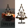 Castiçais de chá luz decorações de natal árvore de metal e suporte de mesa de rena Tealight Centerpiece Display