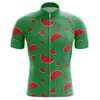 Giacche da corsa HIRBGOD 2023 UK Maglia da ciclismo da uomo Verde Anguria Stampa Camicia da bici a maniche corte Abbigliamento estivo da bicicletta TYZ501-01