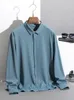 Heren DRAAD SHIRTS Spring herfst snel droge shirts mannen lange mouw ademende zachte nylon zijden vaste casual shirt mannelijke sociale blouse plus size 8xl 230824