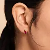 Boucles d'oreilles Aide 925 en argent Sterling bleu rouge vert forme de goutte d'eau Zircon pour les femmes scintillant coloré cristal Piercing