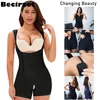 Midja mage shaper underbust lyft bodysuit kvinnor formade romper kropp zip kontroll magen mantel cincher svart 230825