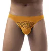 Cuecas masculinas cueca cor sólida meados cintura oca seda triângulo algodão briefs breve mens rápido y