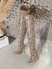 Winter Women Sexy 2024 Snake Pattern Xibeilove Pointy Fashion Zipper High Heel Over Knee Boots Nightclub Dance Party Shoes T230824 945