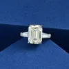 Wedding Rings OEVAS 925 Sterling Silver Emerald Cut Created Gemstone Wedding Engagement Diamonds Ring Fine Jewelry Gifts Wholesale 230824