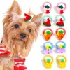 Kostium kotów 2030 PCS Flower Dog Hair Bows Animaloon Cartoon Mix Colours gumka PET BOW Akcesoria Dziewczyny 230825