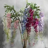 Falsa vegetación floral Flor de glicina artificial Alta calidad Frijol largo Boda Jardín Paisaje Decoración 230824