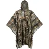 Utomhus T-shirts 3D Maple Leaf Hunting Camouflage Poncho Ghillie Suit Sniper Clothing Camo Cape Cloak för Shooting Airsoft Wildlife Pography 230825