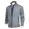 Chandails pour hommes hommes manteau tricoté cardigan élégant avec col montant poches latérales fermeture à glissière pour automne hiver mode basique