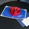 Biglietti d'auguri Confezione da 10 biglietti di San Valentino Amore 3D per moglie marito fidanzata regalo di anniversario di matrimonio 230824