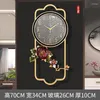 Väggklockor vintage klocka kinesisk stil emalj färgglad ljus lyx design tyst reloj rum dekoration