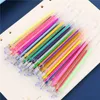Kulspets pennor 100 st gel penna multicolour ballpoint Highlighter påfyllning Färgglada skenpennor för skolmaterial Studenter Stationer. 04116 230825