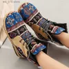 Haftowe buty do kostek dla kobiet patchwork koronkowy lekki oddychający bawełniany design damskie buty botyn T230824 576 '