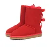 Bottes de neige de créateurs femmes bottes de bottes tazz bailey dune châtaigne boucle d'hiver fourrure neige demi-genou dame courte en peau de mouton et laine intégrée pantoufle de cheveux tasman