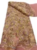 Tulle spetstyg med paljetter afrikanska klänningar för kvinnor textilnätkläder Sying pärlstav bankett bröllop nigeriansk kvinnlig festklänning hög kvalitet 2023 yq-3064
