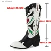 Besticktes Western für Frauen herzförmige Mode Cowboy Cowgirl Boots Handmake Retro Vintage Schuhe 2022 Winter Herbst T230824