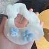 Blue Big Ear Dog Series Large Hair Scrunchies Women Dancing Kuromi hårband Holder Ropes For Women Girl Mesh Hair Accessories 2482