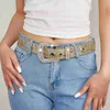 Cintos Goth Strass Cintos Mulheres Pu Couro Strap Strass Cintos Western Cowboy Y2K Meninas Moda Cinto para Jeans Homens Dropship L0825