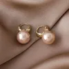 New Cute Pearl Studs Hoop Earrings for Women Gold Color Eardrop Minimalist Tiny Huggies Hoops Wedding Fashion Jewelry Wholesale YME013