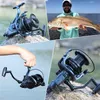 Carretilhas de arremesso Sougayilang DYD900012000 Full Metal Spinning Reel 131BB 25KG Max Drag Power para água salgada Trolling Surf 230824