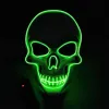 Skull świecąca maska ​​kostium LED Maska imprezowa do horroru Cosplay El Wire Halloween Maski Halloweenowe zapasy imprezowe 825