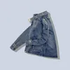 Vestes pour hommes Veste en jean Col montant Plusieurs poches Cargo Manteau Lâche Streetwear Jeans Homme