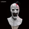 Party Masks Lofytain Horror Terrifier Art Clown Mask Cosplay Creepy Bloody Demon Evil Joker Hat Latex Helmet Halloween Party Props 230824