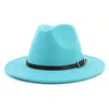 Wide Brim Hats Bucket Women Fedora Unisex Solid Color Hat Men's 29 color Jazz Top Autumn Winter British Retro Panama Felt Cap 230825