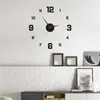 DIY Wall Clock 40cm/16'' Frameless Modern 3D Wall Clock Mirror Sticker Clock for Home Office Hotel Restaurant School Decoration HKD230825 HKD230825