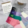 Socks Designer 2023 Summer New womens Hosiery Colored Colorful Soft Adhesive Letter Fashion Sweet Versatile Mid tube sock F8ER