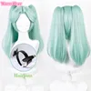 Cosplay Wigs Anime Rebecca Cosplay Wig Anime Cosplay Rebecca Wig 45cm Short Cyan Hair Heat Resistant Synthetic Hair Becca Party Wigs Wig Cap 230824