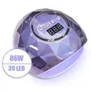 Nageltrockner, 86 W, UV-LED-Lampe, Nageltrockner für Nagelmaniküre, mit 39 LEDs, schnell trocknende Nageltrocknungslampe, Aushärtungslicht für alle Gel-Nagellacke 230824