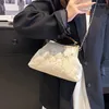 Borse da sera Borsa a conchiglia di fiori di lusso Moda donna Catena casual Donna a spalla Borsa da pranzo in tessuto stile cinese Borsa da donna Mini 2023