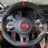 Capa de volante de carro de couro de camurça preta para Volkswagen Golf 6 GTI MK6 VW Polo GTI Scirocco R Passat CC R-Line 2010264D