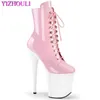 8 inch High Sexy Knight Fashion Heel vrouwelijk platform enkel voor dames herfst winterschoenen 20-23 cm roze paal dansende laarzen T230824 64 T23024