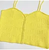 Cardigans en tricot pour femmes, Style M, à la mode, couleur jaune, ajouré, ceinture, pull, hauts