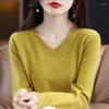 Women's Sweaters Cashmere Sweater Women Knitted Pure Merino Wool 2023 Winter Fashion V-Neck Top Autumn Warm Pullover Jumper Clothes