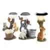 Decorative Objects Figurines Cat Dog Rabbit Creativity Solar Lamp Statue Window Animal Light Decoration Climbing Decor Garden Home Room S0E5 230727