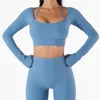 Actieve shirts Topsportkleding voor dames Yogaset Trainingskleding Sneldrogend Fitness Gymkleding Shirt BH Crop Lange mouw Slijtage