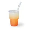 UPS 3oz mini gradient sublimation tumbler colored frosted shot glass with straw and lids good 8.25